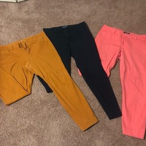 Old Navy High-Waisted Pixie Skinny Ankle Pants - Size 10 - Navy, Mustard, Pink